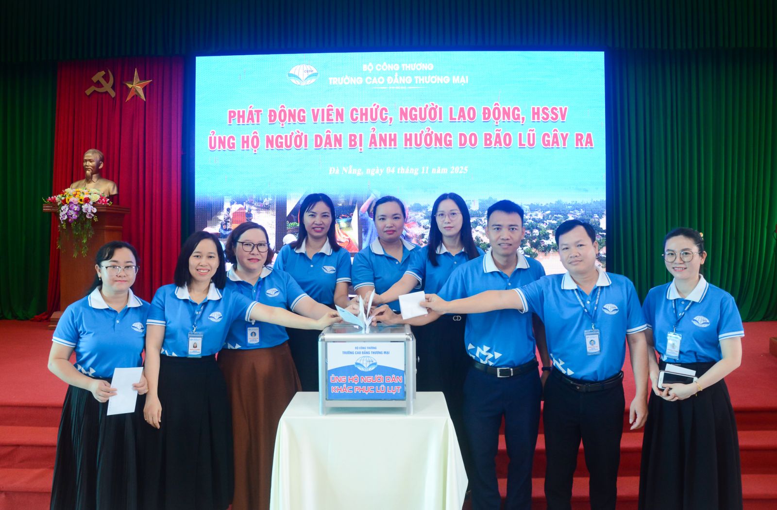 TRƯỜNG CAO ĐẲNG THƯƠNG MẠI PHÁT ĐỘNG ỦNG HỘ NGƯỜI DÂN VÙNG BÃO LŨ